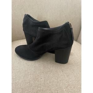 Chocolat Blu, Black Suede Ankle Boots, with back zipper, S53